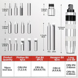 16-Piece Manual Impact Screwdriver Set: One Tap to Loosen, One Turn to Tighten, the Universal Tool for Home and Auto Repair
