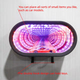 Infinite Mirror Tunnel Light – Motion-Activated Color-Changing Wall-Mounted Storage, Ideal as an Ambient Night Light and Gift for Car Enthusiasts.