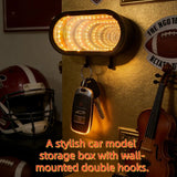 Infinite Mirror Tunnel Light – Motion-Activated Color-Changing Wall-Mounted Storage, Ideal as an Ambient Night Light and Gift for Car Enthusiasts.