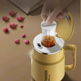 600ML Multi-Functional Mug, Three Drinking Modes: Direct Drink, Straw, Open Mouth, Bottom Storage for Folding Spoon, 304 Stainless Steel Inner Liner – A Must-Have Hydration Tool for Lazy People./Mango yellow In Australia - Darrahopens