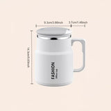 600ML Multi-Functional Mug, Three Drinking Modes: Direct Drink, Straw, Open Mouth, Bottom Storage for Folding Spoon, 304 Stainless Steel Inner Liner – A Must-Have Hydration Tool for Lazy People./Taro color