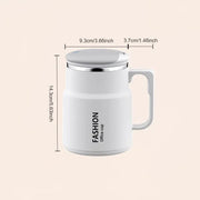 600ML Multi-Functional Mug, Three Drinking Modes: Direct Drink, Straw, Open Mouth, Bottom Storage for Folding Spoon, 304 Stainless Steel Inner Liner – A Must-Have Hydration Tool for Lazy People./WHITE
