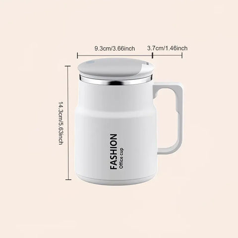 600ML Multi-Functional Mug, Three Drinking Modes: Direct Drink, Straw, Open Mouth, Bottom Storage for Folding Spoon, 304 Stainless Steel Inner Liner – A Must-Have Hydration Tool for Lazy People./WHITE