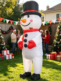 Black Hat Snowman Christmas Inflatable Costume, Polyester Adult Big Hat Snowman Christmas Inflatable Costume, Role-Playing Inflatable Costume Dress-Up Prop, suitable for Christmas, Halloween, Carnival, various activities and parties (costume does not meas