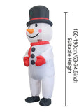 Black Hat Snowman Christmas Inflatable Costume, Polyester Adult Big Hat Snowman Christmas Inflatable Costume, Role-Playing Inflatable Costume Dress-Up Prop, suitable for Christmas, Halloween, Carnival, various activities and parties (costume does not meas