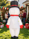 Black Hat Snowman Christmas Inflatable Costume, Polyester Adult Big Hat Snowman Christmas Inflatable Costume, Role-Playing Inflatable Costume Dress-Up Prop, suitable for Christmas, Halloween, Carnival, various activities and parties (costume does not meas