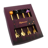 🎃 Halloween Cartoon Coffee Spoon Gift Box! Stainless Steel Pumpkin Ghost Stirring Spoon Dessert Fork, One-Piece Construction Easy to Clean, Exquisite Gift Box Packaging, Must-Have Creative Party Gift! ✨ (4-pcs GOLD) In Australia - Darrahopens