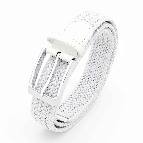 No-Hole Elastic Woven Belt, Unisex Comfortable and Versatile, Strong Elasticity Anti-Loosening, Breathable and Skin-Friendly No Sweating, Essential for Outdoor Sports and Daily Commute, A Casual Style Choice/White:L code In Australia - Darrahopens