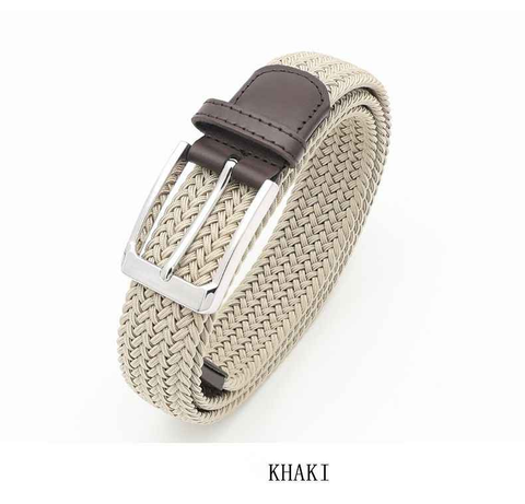 No-Hole Elastic Woven Belt, Unisex Comfortable and Versatile, Strong Elasticity Anti-Loosening, Breathable and Skin-Friendly No Sweating, Essential for Outdoor Sports and Daily Commute, A Casual Style Choice/khaki:L code In Australia - Darrahopens