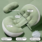 Pregnancy Belly & Back Support Pillow, Adjustable & Fully Machine Washable, High Elasticity & Long-Lasting Shape, Relieves Aches and Pains During Pregnancy./Cindy powder