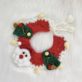 Handmade Yarn Pet Neckerchief, Christmas Photo Must-Have, Comfortable, Breathable & Adjustable. Reindeer Crochet Neckerchief: Size M