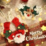 Handmade Yarn Pet Neckerchief, Christmas Photo Must-Have, Comfortable, Breathable & Adjustable. Santa Claus Crochet Neckerchief: Size S