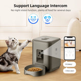 Smart Pet Feeder with Camera 2L, WiFi App Control, Two-Way Audio, USB & Battery Backup(black)