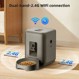 Smart Pet Feeder with Camera 2L, WiFi App Control, Two-Way Audio, USB & Battery Backup(black)
