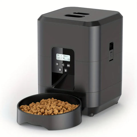 Timed Pet Feeder 2L, Programmable Portions, Washable, Battery/USB Operated(BLACK) In Australia - Darrahopens