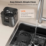 Timed Pet Feeder 2L, Programmable Portions, Washable, Battery/USB Operated(BLACK)
