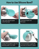 Portable Stainless Steel Cat & Dog Water Bottle, Leak-Proof 2-in-1 with Bowl, One-Press Drink & Feed for Outdoor Walks & Travel, Lightweight & Easy to Carry, Pet Essential./blue