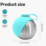 Portable Stainless Steel Cat & Dog Water Bottle, Leak-Proof 2-in-1 with Bowl, One-Press Drink & Feed for Outdoor Walks & Travel, Lightweight & Easy to Carry, Pet Essential./PINK