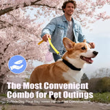Portable Stainless Steel Cat & Dog Water Bottle, Leak-Proof 2-in-1 with Bowl, One-Press Drink & Feed for Outdoor Walks & Travel, Lightweight & Easy to Carry, Pet Essential./GREY