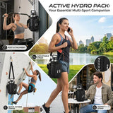 6-Magnet Suction Fitness Water Bottle Bag: Comes with Phone Pocket + Multi-Pocket Crossbody Design, Adjustable Shoulder Strap, Compatible with Treadmill and Squat Rack, Thickened Wear-Resistant Sports Essential/BLUE
