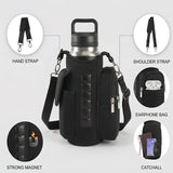 6-Magnet Suction Fitness Water Bottle Bag: Comes with Phone Pocket + Multi-Pocket Crossbody Design, Adjustable Shoulder Strap, Compatible with Treadmill and Squat Rack, Thickened Wear-Resistant Sports Essential/beige