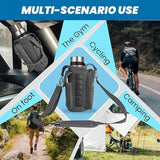 6-Magnet Suction Fitness Water Bottle Bag: Comes with Phone Pocket + Multi-Pocket Crossbody Design, Adjustable Shoulder Strap, Compatible with Treadmill and Squat Rack, Thickened Wear-Resistant Sports Essential/beige