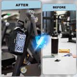 Transparent Single Row 6 Magnet Fitness Water Bottle Bag: HD touchscreen phone pocket, multi-pocket storage, thickened wear-resistant material securely attaches to equipment, one bag handles all sports and travel needs./black