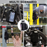 Transparent Single Row 6 Magnet Fitness Water Bottle Bag: HD touchscreen phone pocket, multi-pocket storage, thickened wear-resistant material securely attaches to equipment, one bag handles all sports and travel needs./PINK