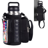 Transparent Single Row 6 Magnet Fitness Water Bottle Bag: HD touchscreen phone pocket, multi-pocket storage, thickened wear-resistant material securely attaches to equipment, one bag handles all sports and travel needs./PINK