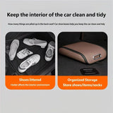 Car Trunk Shoe Box Organizer: Waterproof and Durable PVC Leather, Easy Installation with Velcro, Large Capacity for a Tidy Trunk, Say Goodbye to Mess and Travel in Style!/GREY