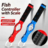 Aluminum Alloy Fish Control & Weighing Tool – Curved Jaw Anti-slip Lock, 18KG Instant Reading Scale(BLUE)
