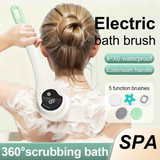 Multi-Function Electric Body Brush: 360° Rotation, Auto-Cleaning, 5 Brush Heads, 3-Speed Adjustment, Wet & Dry Use for Home Spa Experience.pink