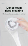 Multi-Function Electric Body Brush: 360° Rotation, Auto-Cleaning, 5 Brush Heads, 3-Speed Adjustment, Wet & Dry Use for Home Spa Experience.pink
