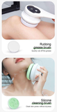 Multi-Function Electric Body Brush: 360° Rotation, Auto-Cleaning, 5 Brush Heads, 3-Speed Adjustment, Wet & Dry Use for Home Spa Experience.GREEN
