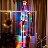 1.5M USB Remote Control Christmas Climbing Ladder Light, IP65 Waterproof with 8 Modes, Dynamic Climbing Santa, Indoor & Outdoor Holiday Decoration (Warm Light)