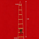 1.8M 8-Step USB Remote Control Christmas Climbing Ladder Light, IP65 Waterproof with 8 Modes, Dynamic Climbing Santa, Indoor & Outdoor Holiday Decoration (Warm Light)