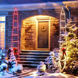 1.8M 8-Step USB Remote Control Christmas Climbing Ladder Light, IP65 Waterproof with 8 Modes, Dynamic Climbing Santa, Indoor & Outdoor Holiday Decoration (Warm Light)