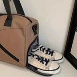 KAYINAI Travel Bag: 20-35L Spacious Storage, Independent Shoe Compartment for Dry/Wet Separation, Lightweight Hand-Carry/Crossbody 2-in-1./khaki