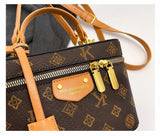 Vintage Brown & Gold Mini Square Bag, Three Ways to Carry — Lightweight Versatile Commuter Bag./BLACK