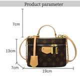 Vintage Brown & Gold Mini Square Bag, Three Ways to Carry — Lightweight Versatile Commuter Bag./BLACK