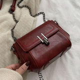 Trendy Vintage Mini Bag | PVC Light Travel, Go Freely — Commute & Outdoor Dual-Purpose Crossbody Shoulder Bag./BLACK