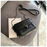 Trendy Vintage Mini Bag | PVC Light Travel, Go Freely — Commute & Outdoor Dual-Purpose Crossbody Shoulder Bag./BLACK