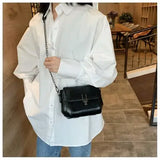 Trendy Vintage Mini Bag | PVC Light Travel, Go Freely — Commute & Outdoor Dual-Purpose Crossbody Shoulder Bag./BLACK