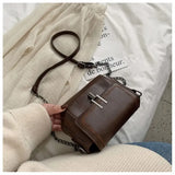 Trendy Vintage Mini Bag | PVC Light Travel, Go Freely — Commute & Outdoor Dual-Purpose Crossbody Shoulder Bag./brown