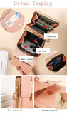 PVC Phone Bag and Coin Purse Two in One: High Definition Touch Screen Window for Sensitive Control, Zipper Anti Loss Adjustable Shoulder Strap, Practical and Beautiful for Travel Storage/red
