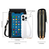 PVC Phone Bag and Coin Purse Two in One: High Definition Touch Screen Window for Sensitive Control, Zipper Anti Loss Adjustable Shoulder Strap, Practical and Beautiful for Travel Storage/red