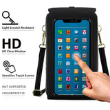 PVC Phone Bag and Coin Purse Two in One: High Definition Touch Screen Window for Sensitive Control, Zipper Anti Loss Adjustable Shoulder Strap, Practical and Beautiful for Travel Storage/red