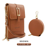 PVC Phone Bag and Coin Purse Two in One: High Definition Touch Screen Window for Sensitive Control, Zipper Anti Loss Adjustable Shoulder Strap, Practical and Beautiful for Travel Storage/red
