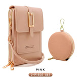 PVC Phone Bag and Coin Purse Two in One: High Definition Touch Screen Window for Sensitive Control, Zipper Anti Loss Adjustable Shoulder Strap, Practical and Beautiful for Travel Storage/red