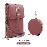 PVC Phone Bag and Coin Purse Two in One: High Definition Touch Screen Window for Sensitive Control, Zipper Anti Loss Adjustable Shoulder Strap, Practical and Beautiful for Travel Storage/red
